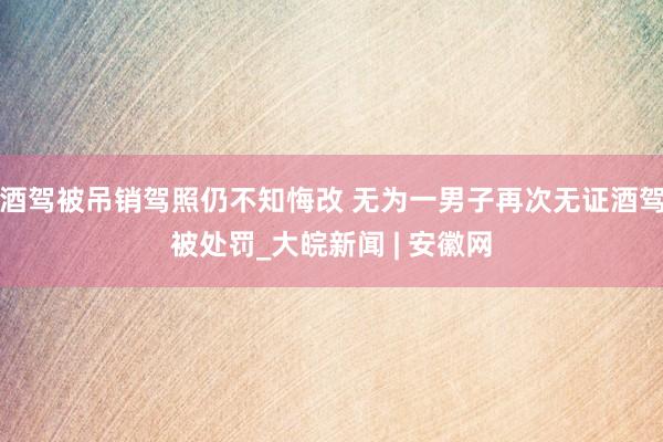 酒驾被吊销驾照仍不知悔改 无为一男子再次无证酒驾被处罚_大皖新闻 | 安徽网