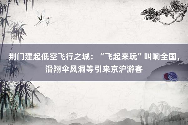 荆门建起低空飞行之城：“飞起来玩”叫响全国，滑翔伞风洞等引来京沪游客