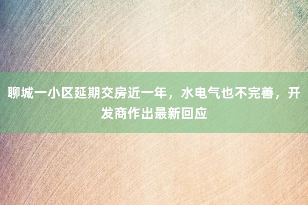 聊城一小区延期交房近一年，水电气也不完善，开发商作出最新回应