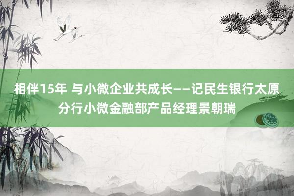 相伴15年 与小微企业共成长——记民生银行太原分行小微金融部产品经理景朝瑞