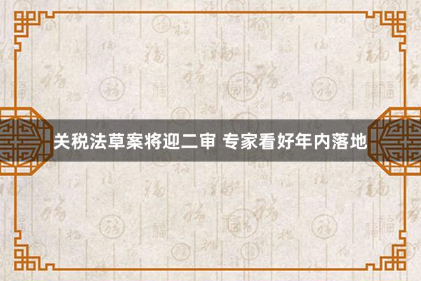 关税法草案将迎二审 专家看好年内落地