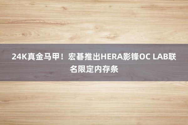 24K真金马甲！宏碁推出HERA影锋OC LAB联名限定内存条