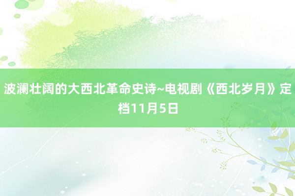 波澜壮阔的大西北革命史诗~电视剧《西北岁月》定档11月5日