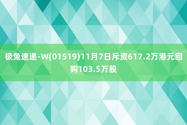 极兔速递-W(01519)11月7日斥资617.2万港元回购103.5万股