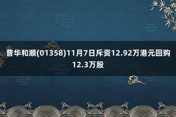 普华和顺(01358)11月7日斥资12.92万港元回购12.3万股