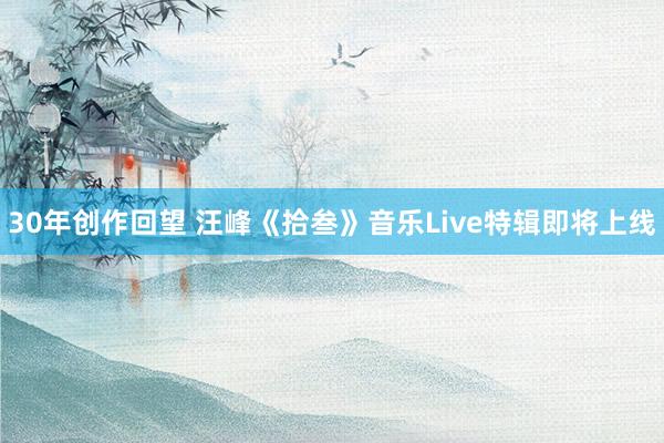 30年创作回望 汪峰《拾叁》音乐Live特辑即将上线