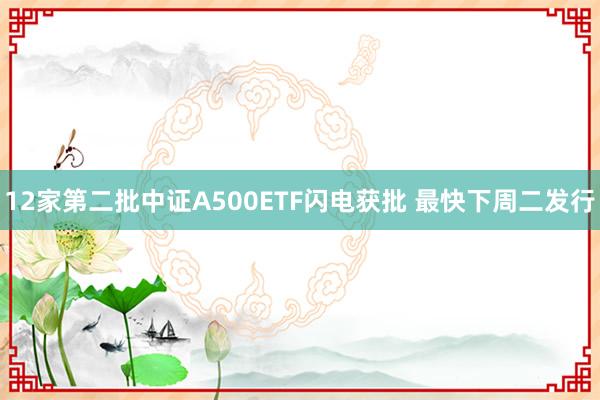 12家第二批中证A500ETF闪电获批 最快下周二发行