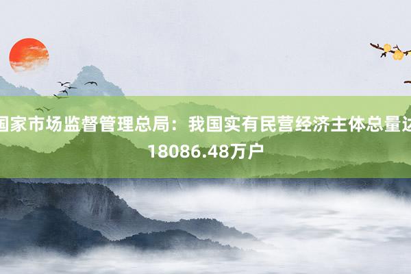 国家市场监督管理总局：我国实有民营经济主体总量达18086.48万户