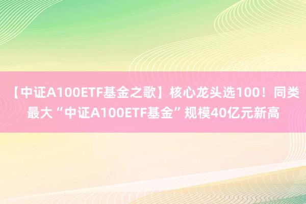 【中证A100ETF基金之歌】核心龙头选100！同类最大“中证A100ETF基金”规模40亿元新高