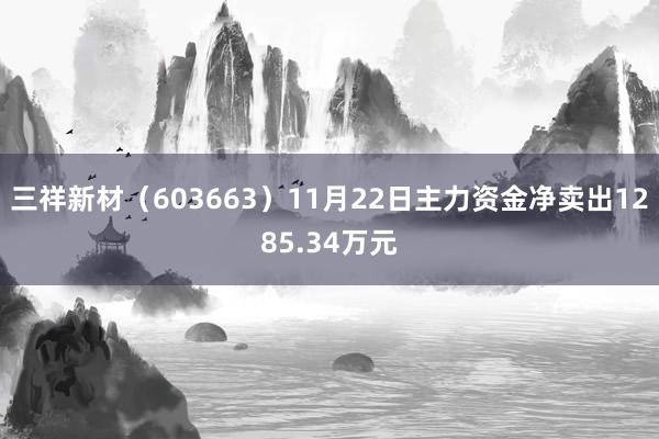 三祥新材（603663）11月22日主力资金净卖出1285.34万元