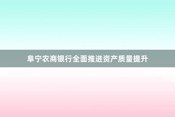 阜宁农商银行全面推进资产质量提升