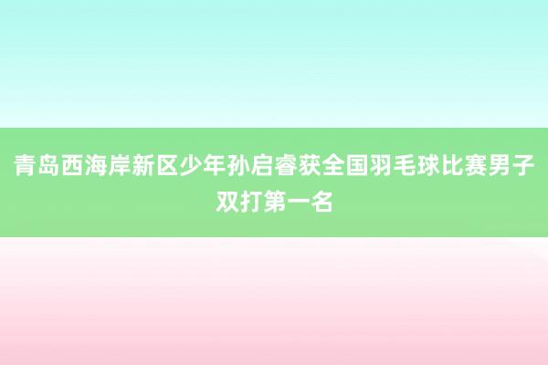 青岛西海岸新区少年孙启睿获全国羽毛球比赛男子双打第一名