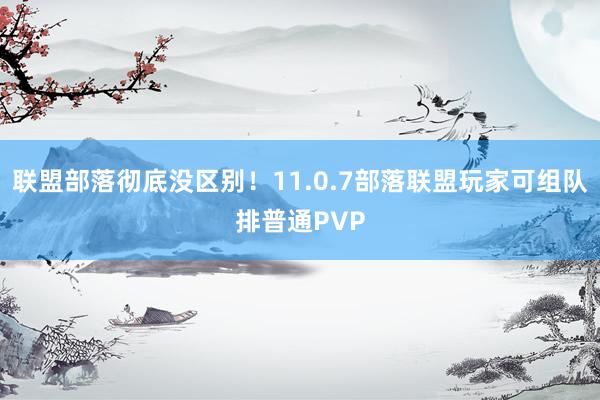 联盟部落彻底没区别！11.0.7部落联盟玩家可组队排普通PVP