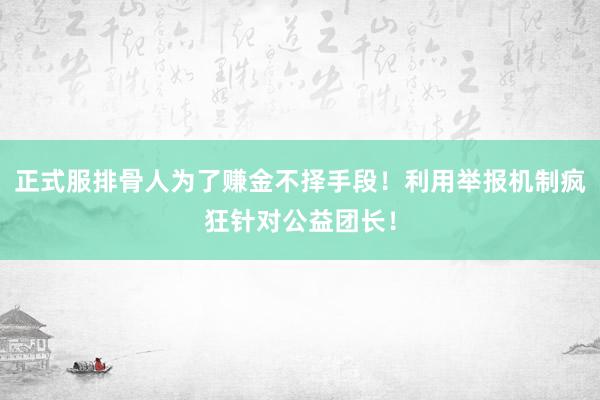 正式服排骨人为了赚金不择手段！利用举报机制疯狂针对公益团长！