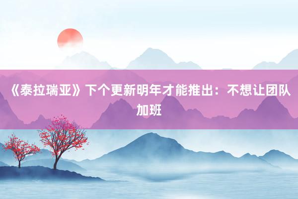 《泰拉瑞亚》下个更新明年才能推出：不想让团队加班